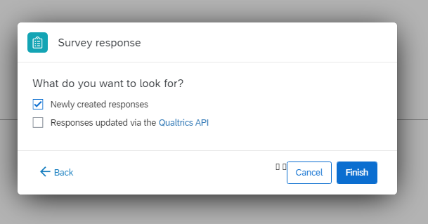 GS - Qualtrics page Checkboxes for Newly Created Responses and Response updated via API