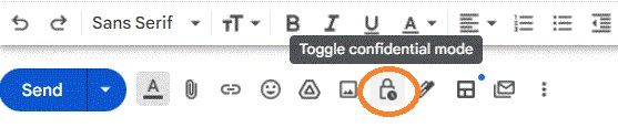 image of confidential email button option 