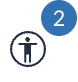 Accessibility Checker icon (looks like a person with their arms out to the sides) with a number 2 next to it