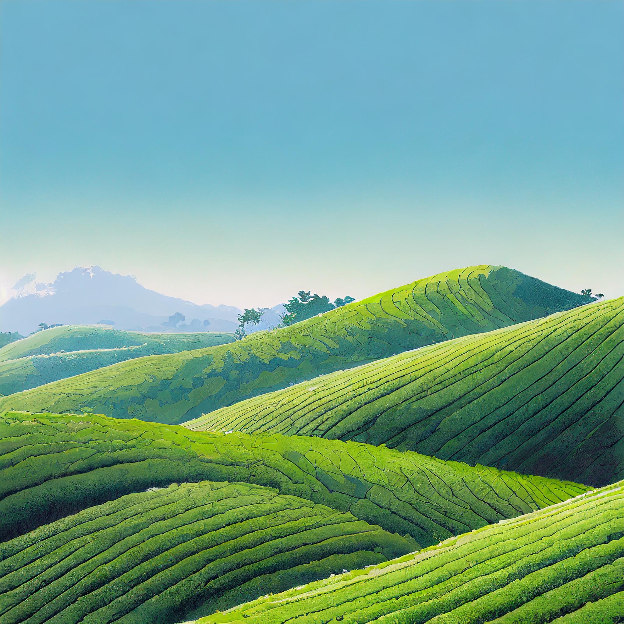 Third AI generated tea field