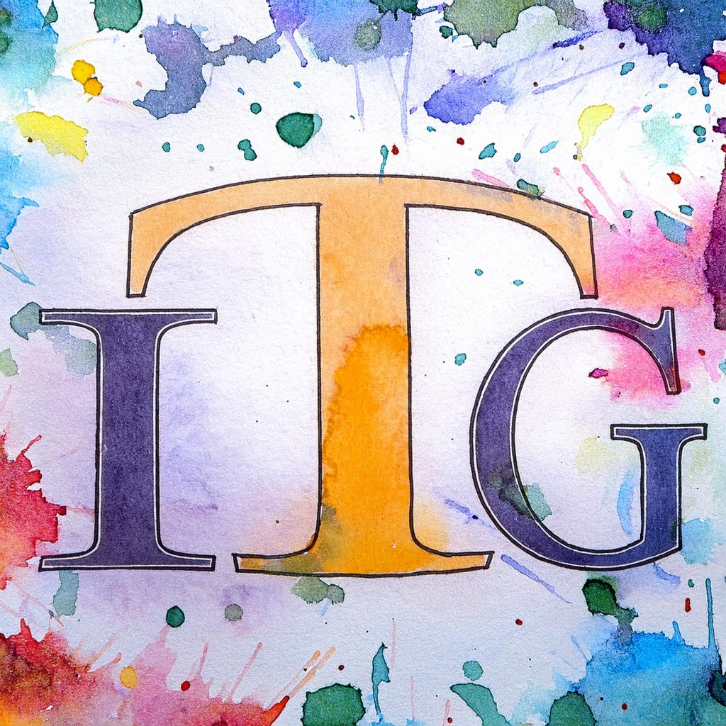 ITG Logo regenerated with Adobe Firefly Generative AI in watercolors.