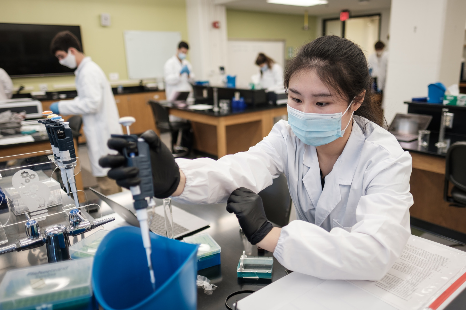female student working in a lab