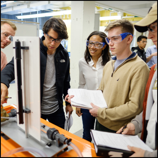 students watching a demonstration