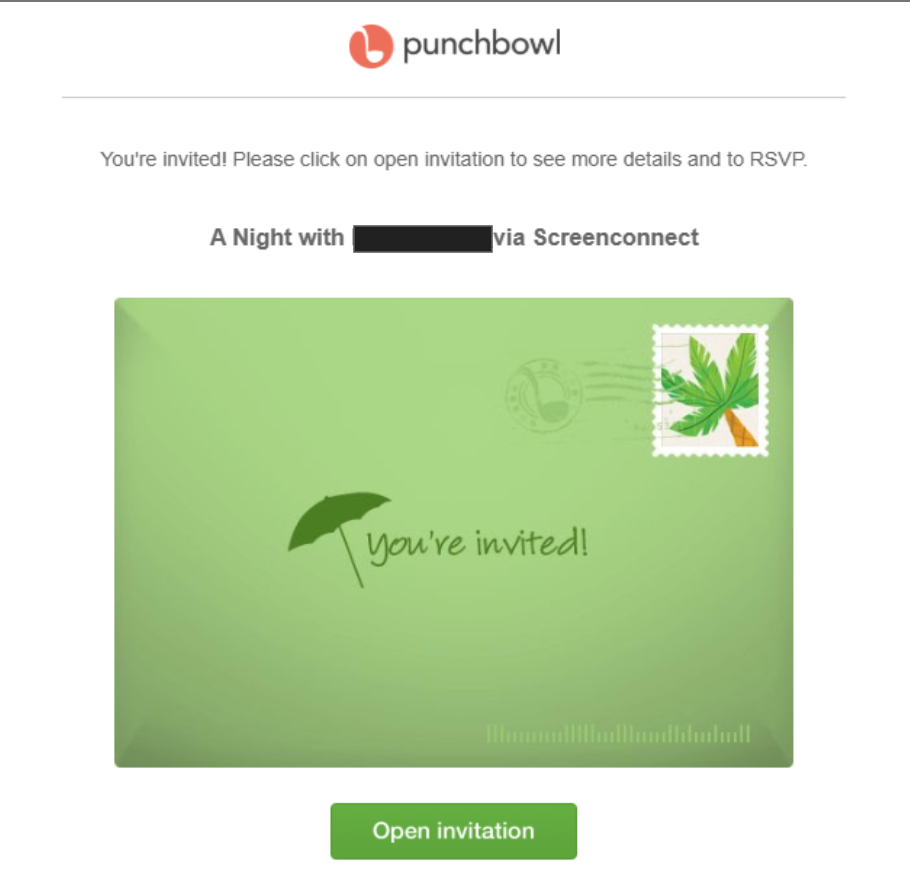 example phishing email invite