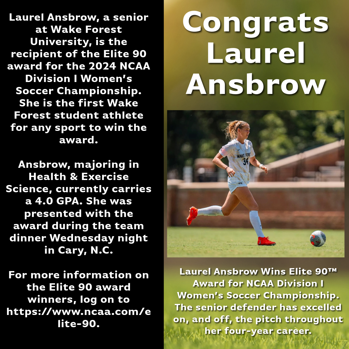 Laurel Ansbrow kicking soccer ball. See other content below.