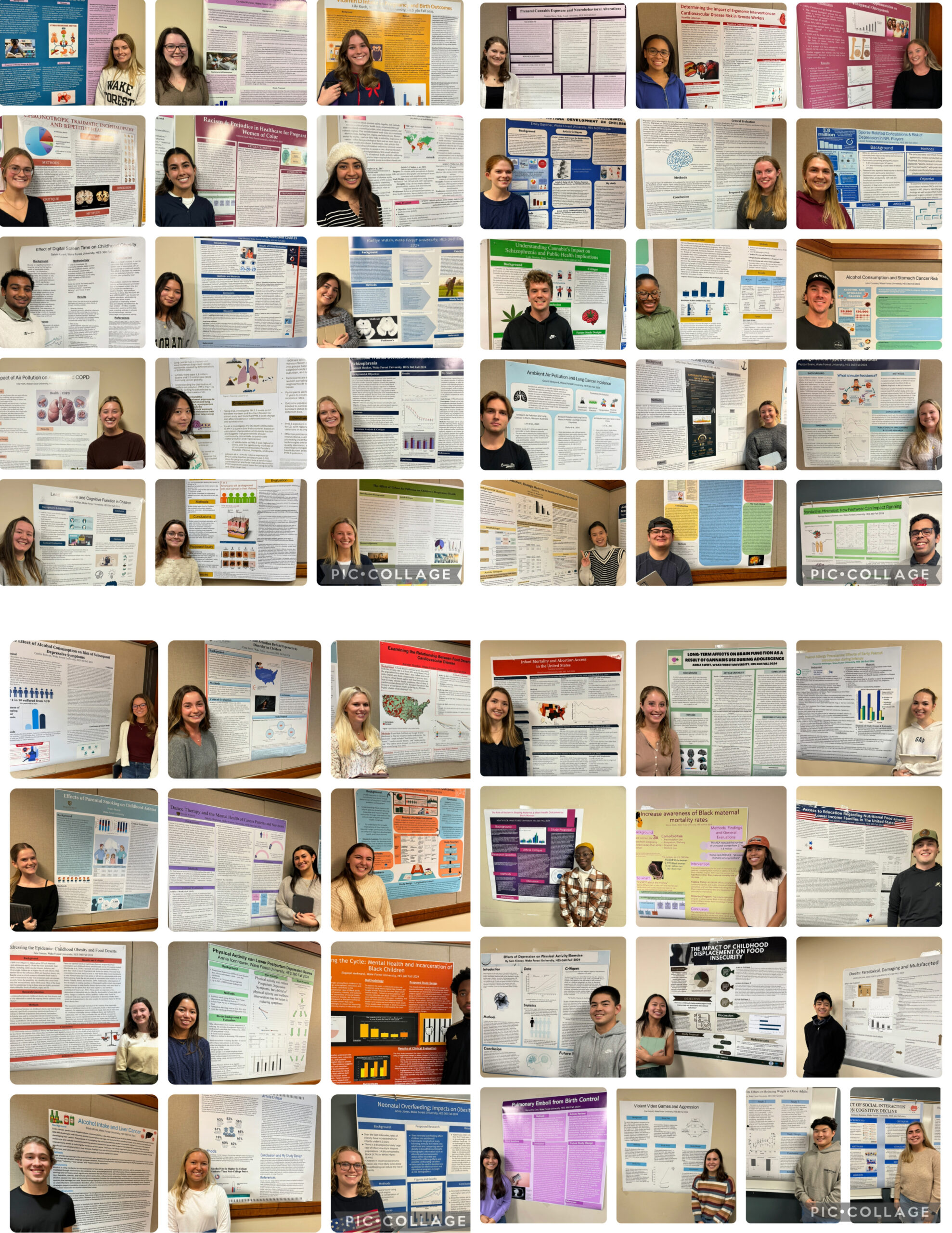 Epi students standing by their poster presentations.