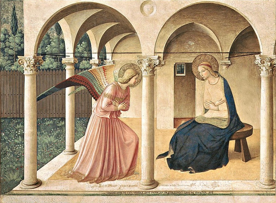 Fresco of the Annunciation by Fra Angelico, c. 1443, Convent of San Marco, Florence, Italy