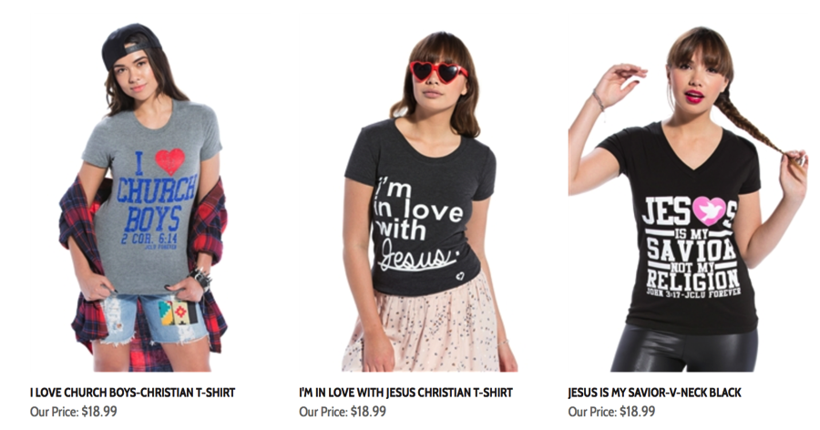 Screenshot of JCLU Forever T-shirts worn and styled by models taken on 1 October 2014 by author.