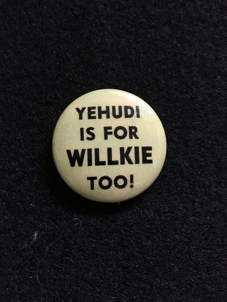 Yehudi Menuhin was a famous American Jewish violinist. From the collection of the author.