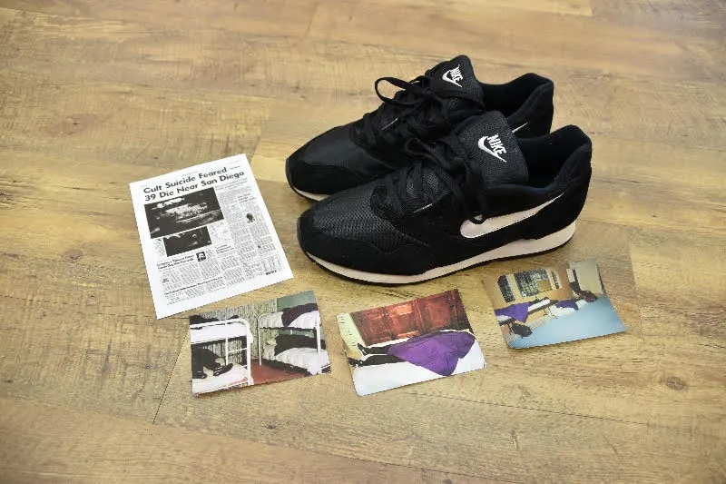 Figure 1: A pair of Nike “Decade” Sneakers belonging to a collector. According to one source, Applewhite liked the look of the sneakers and bought them in bulk for a reasonable price (Caffier 2017). Nike discontinued the line and they are now sought after by some collectors. Photograph © David B. Fair Use.