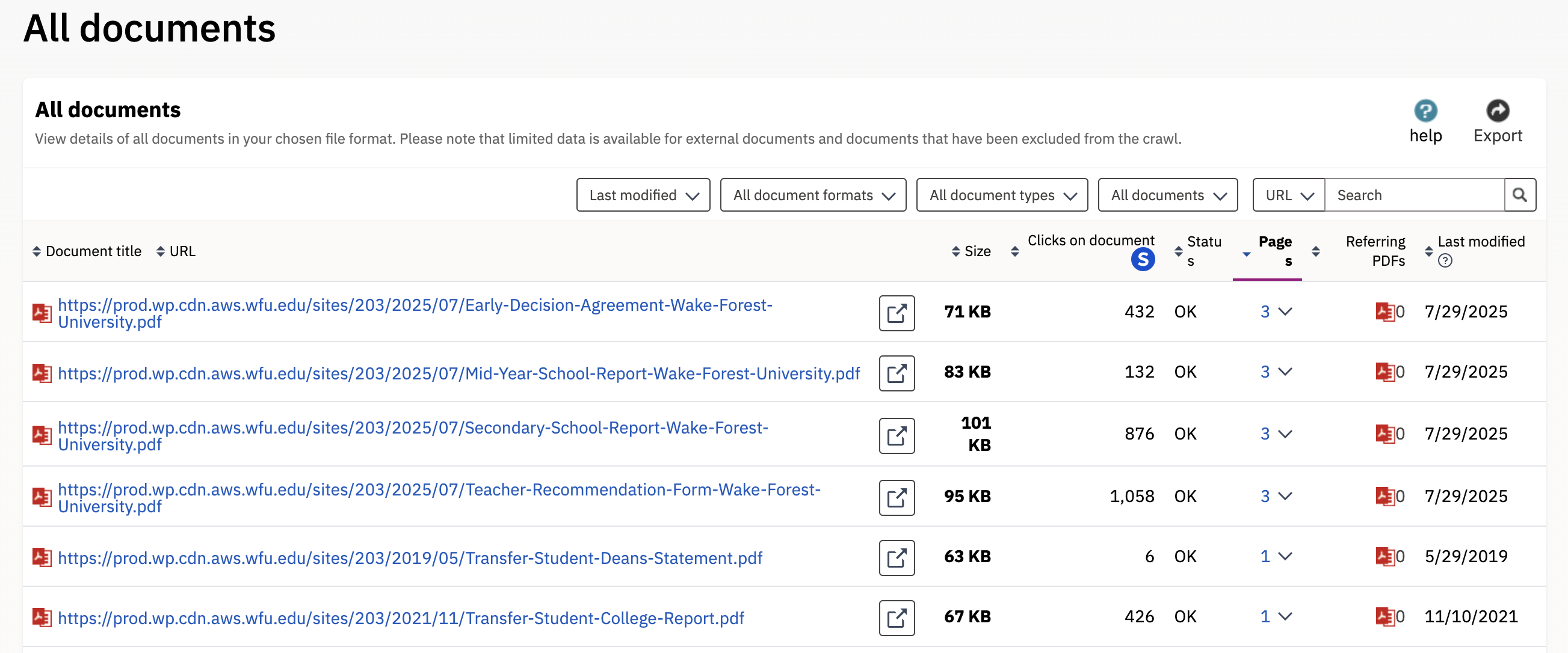 All documents screenshot