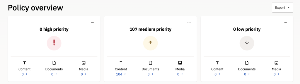 Policy overview screenshot