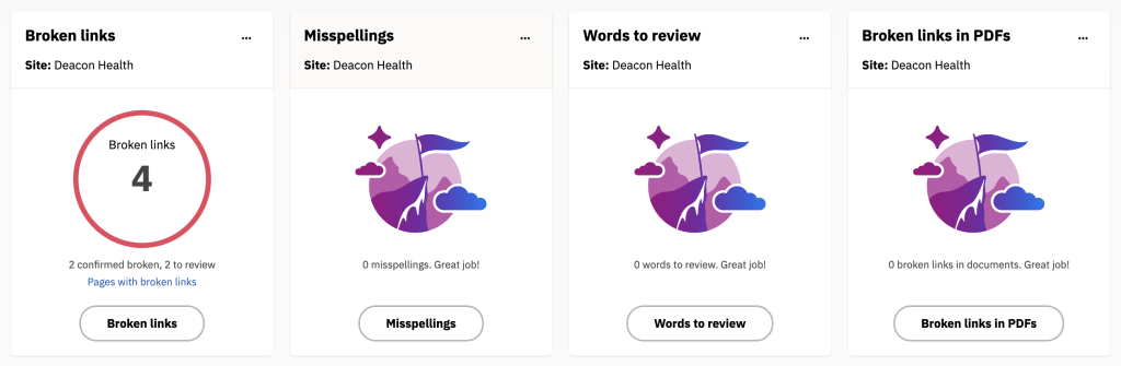 QA Dashboard highlighting general issues