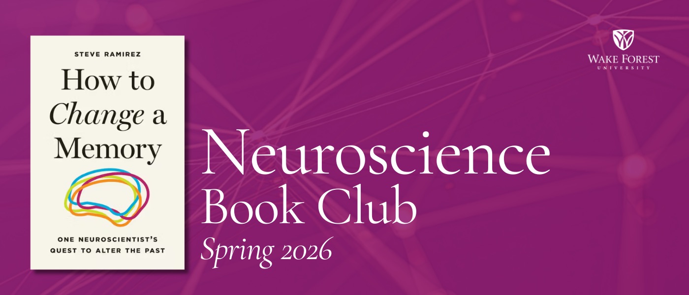 Graphic that links to info about the Neuroscience Book Club Spring 2026