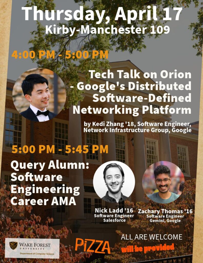 CS Seminar on Thursday, April 17, 2025 at 4:00 PM in Manchester 109