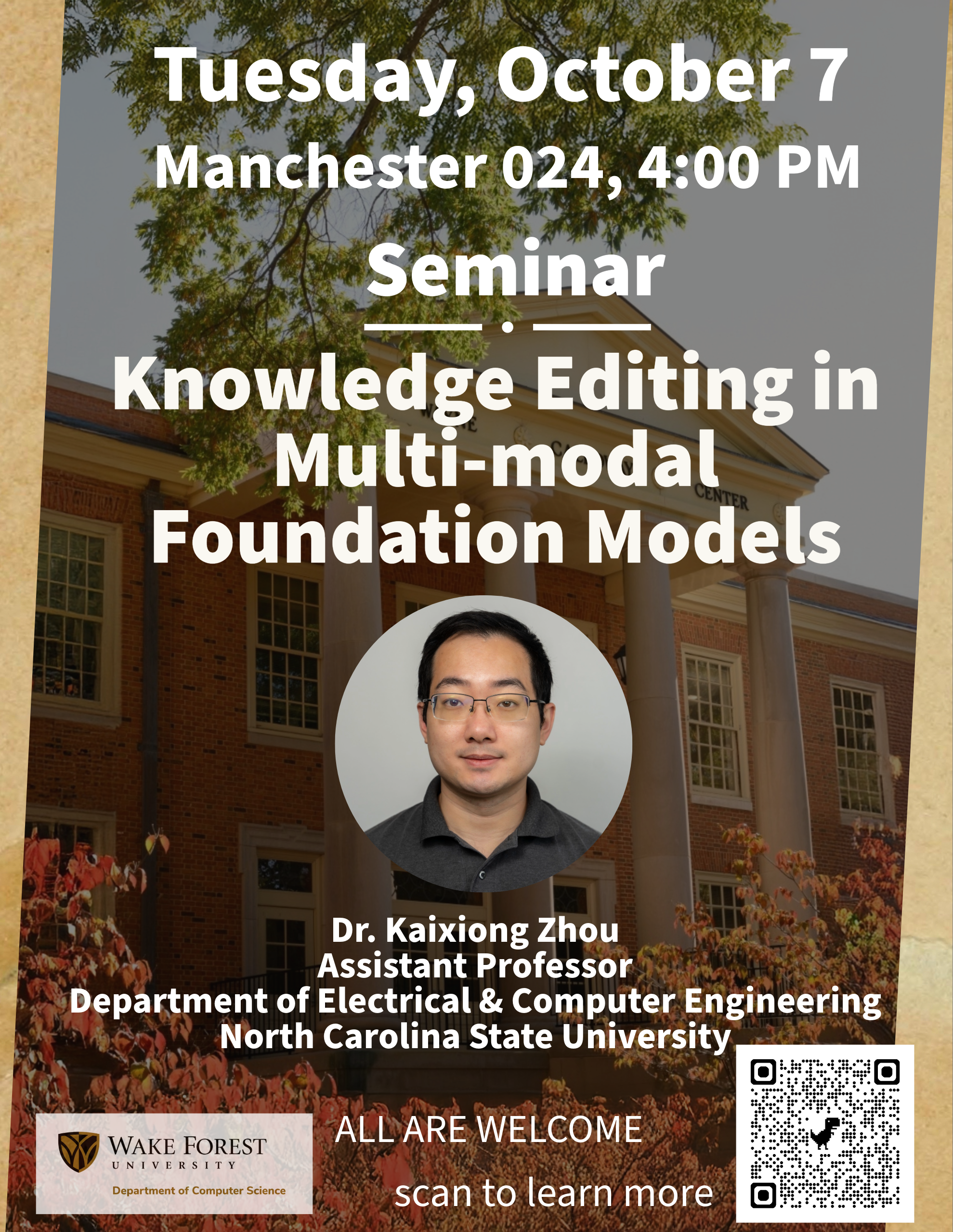 Flyer promoting Seminar on Oct 7