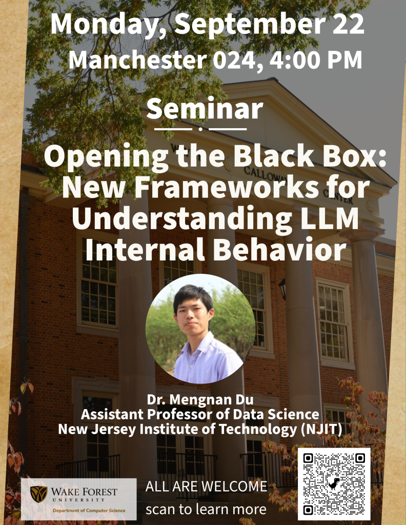 Flyer promoting seminar on Sept 22, 2025