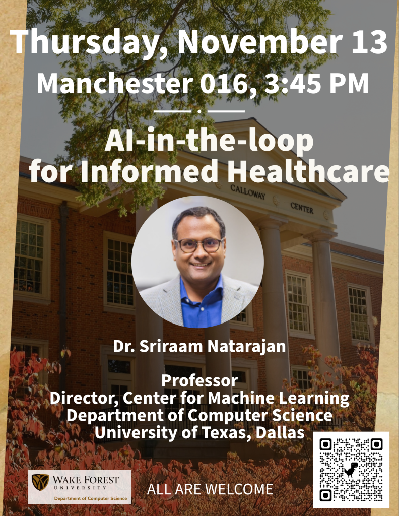 Flyer promoting seminar on Nov 13, 2025