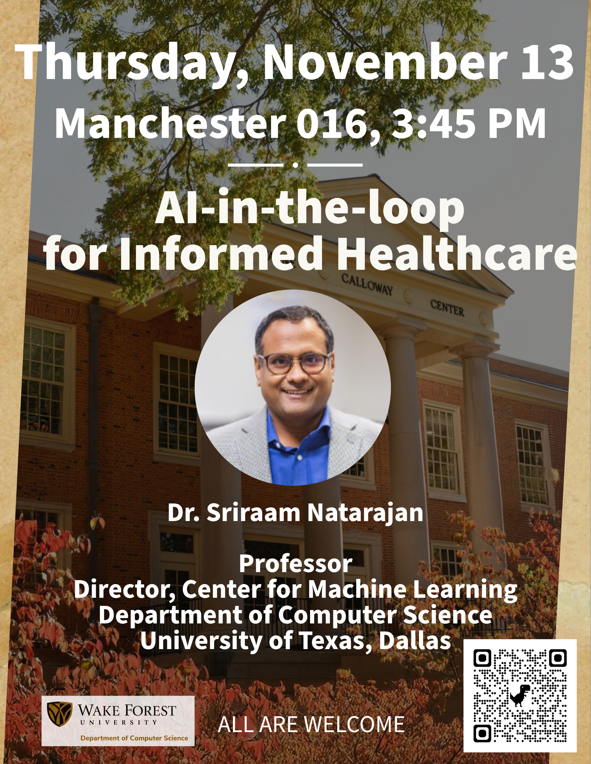Flyer promoting seminar on Nov 13, 2025