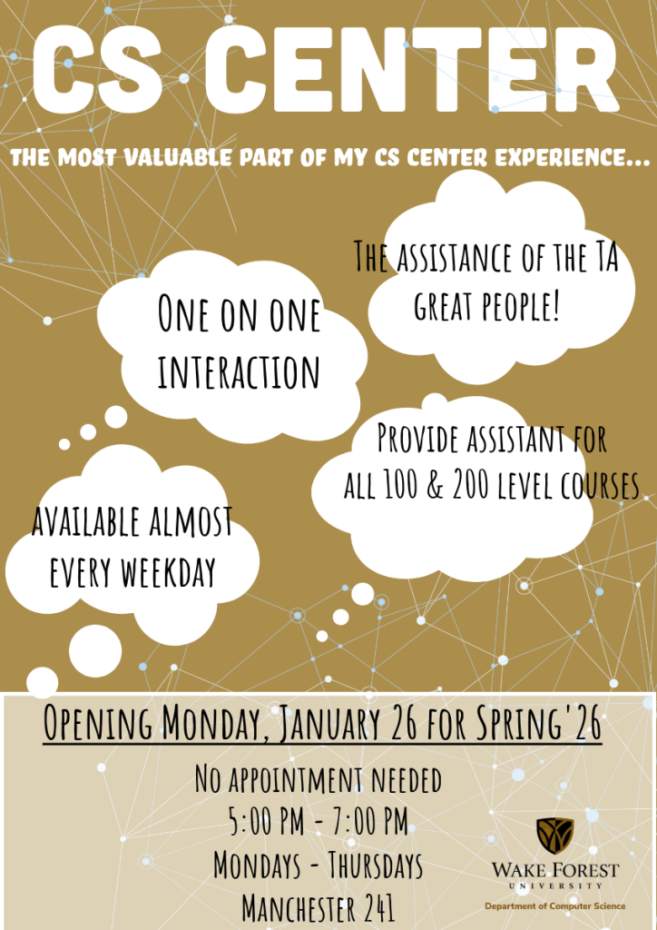 Flyer promoting CS Center