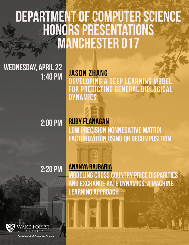 Flyer promoting honors presentation