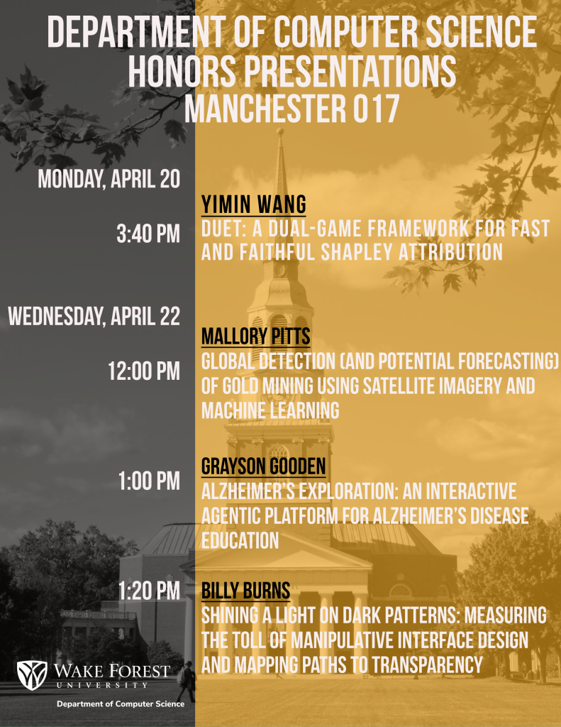 Flyer promoting honors presentation