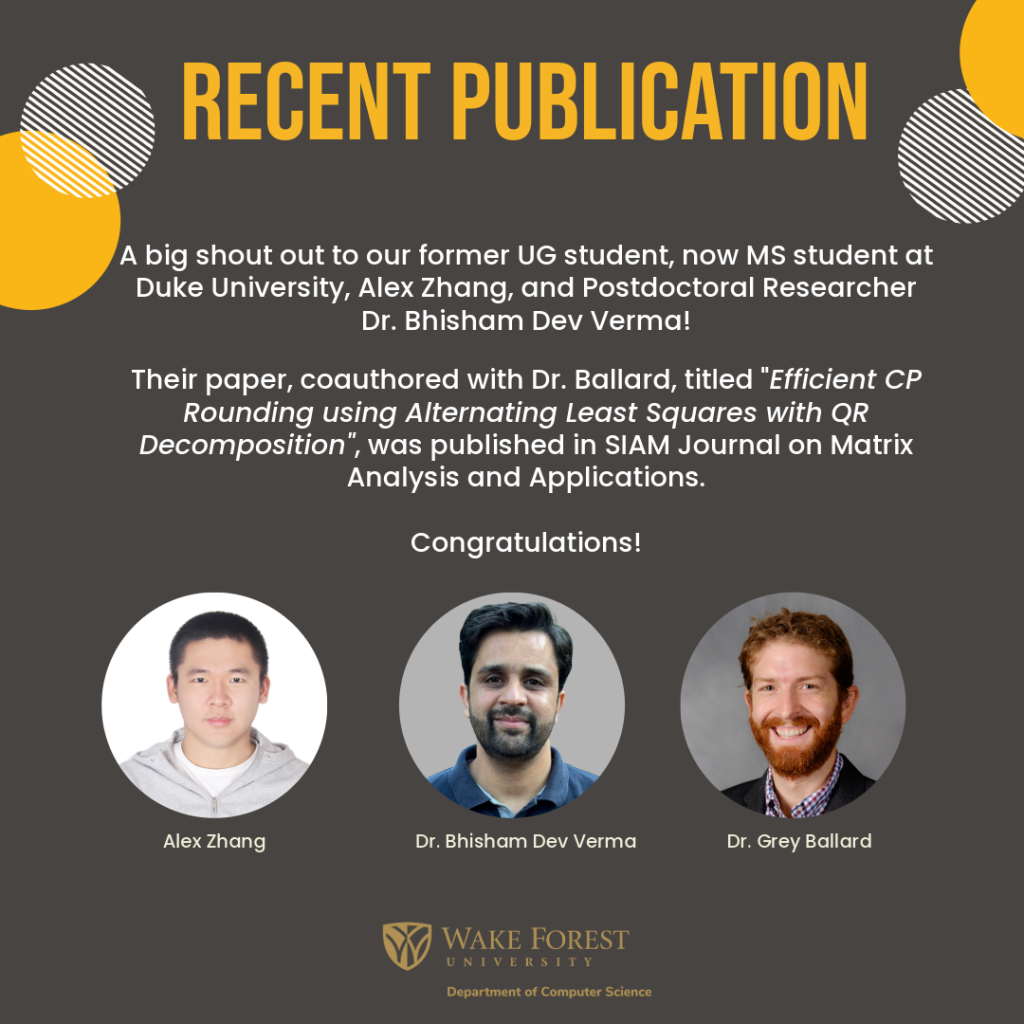 Flyer congratulating recent publication