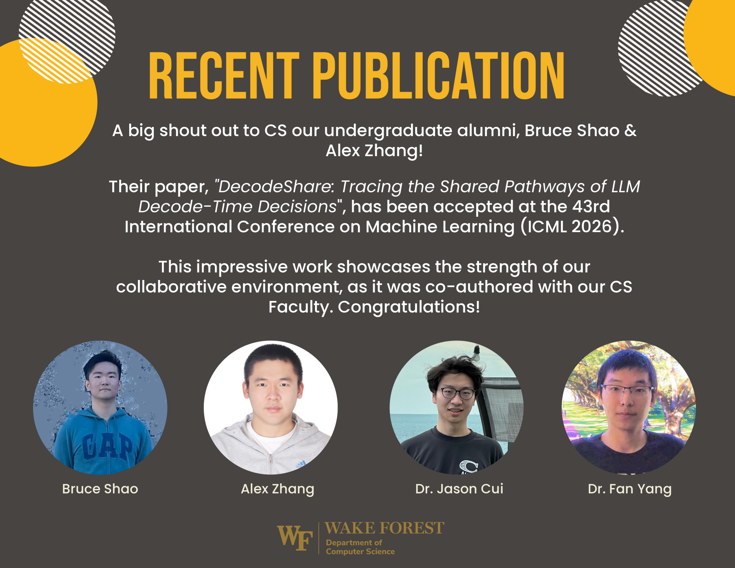 Flyer congratulating CS US alumni for their new publication