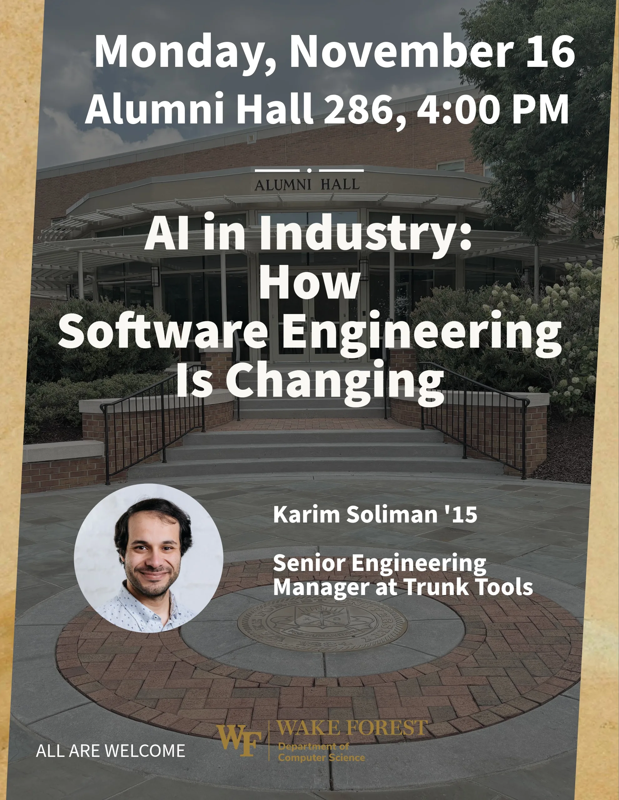 Flyer promoting seminar on Nov 16, 2026