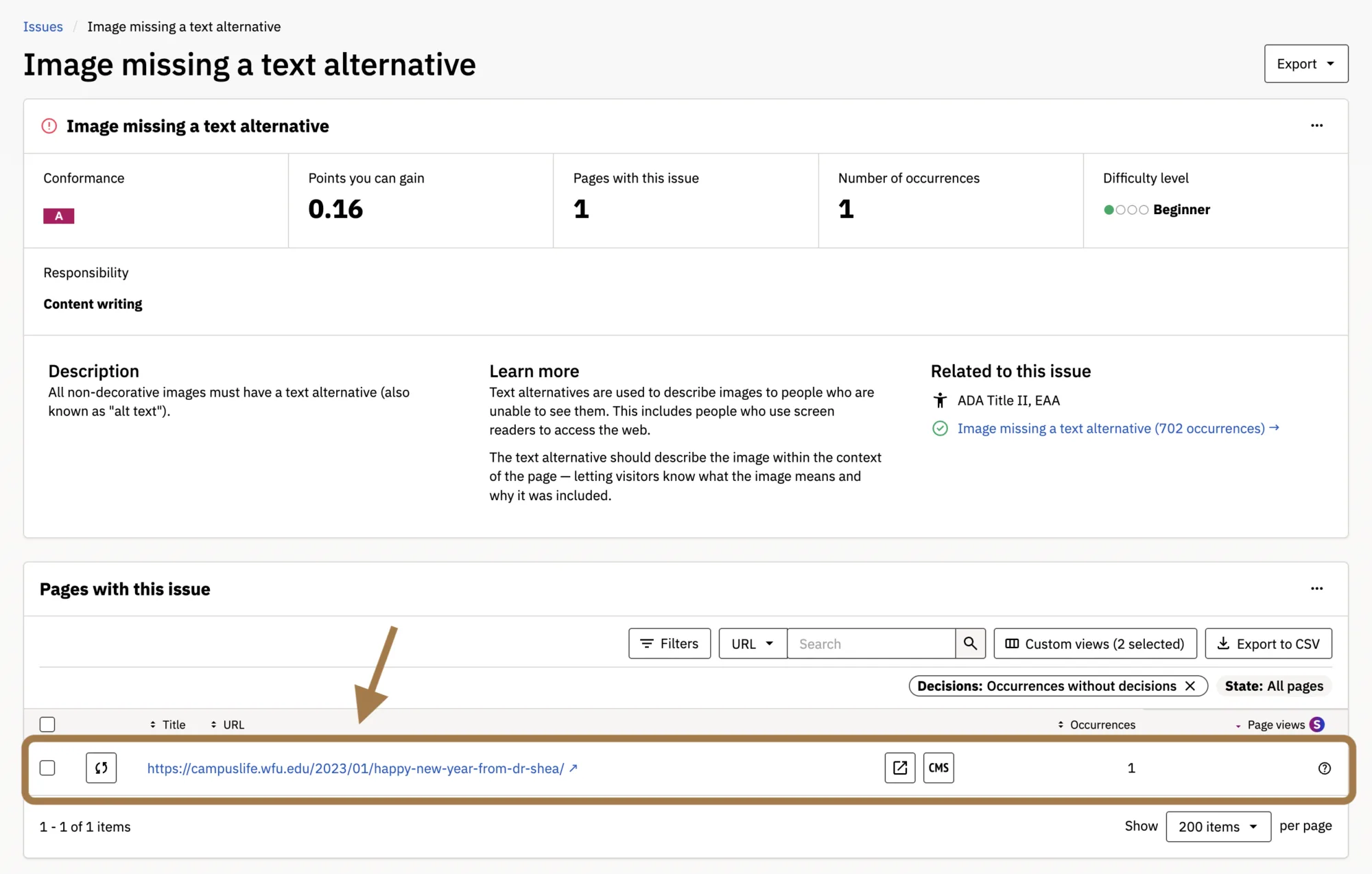 Image missing a text alternative dashboard