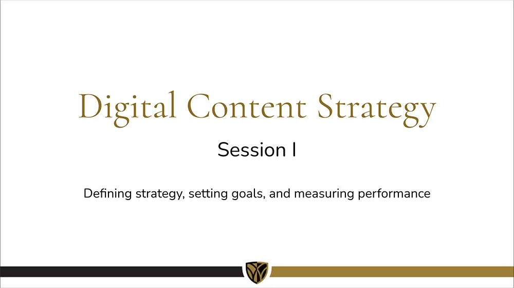 Digital Content Strategy Presentation cover