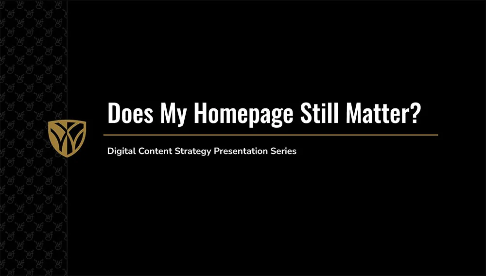 Does My Homepage Still Matter Presentation cover slide