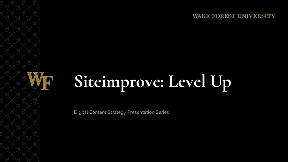 Siteimprove: Level Up Presentation cover