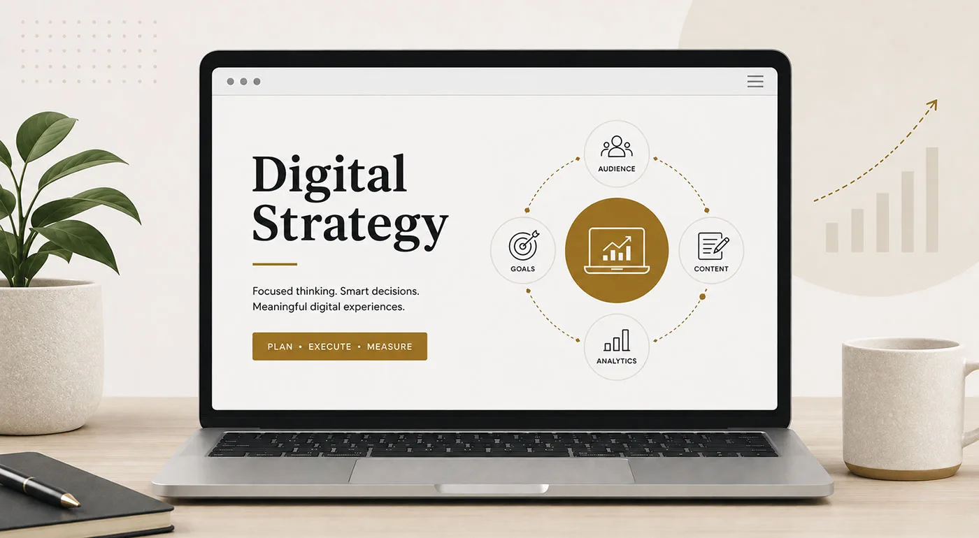 Illustration representing digital strategy and what it consists of