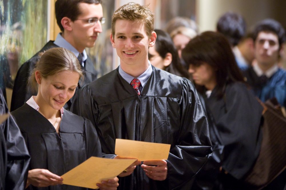 Seniors Caroline Kirwin and Darren Lindamood were among those inducted into Phi Beta Kappa on April 16.