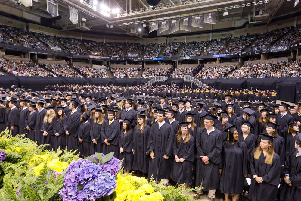 Wake Forest University holds its annual Commencement ceremony in the Lawrence Joel Veterans Memorial Coliseum on Monday, May 17, 2010.