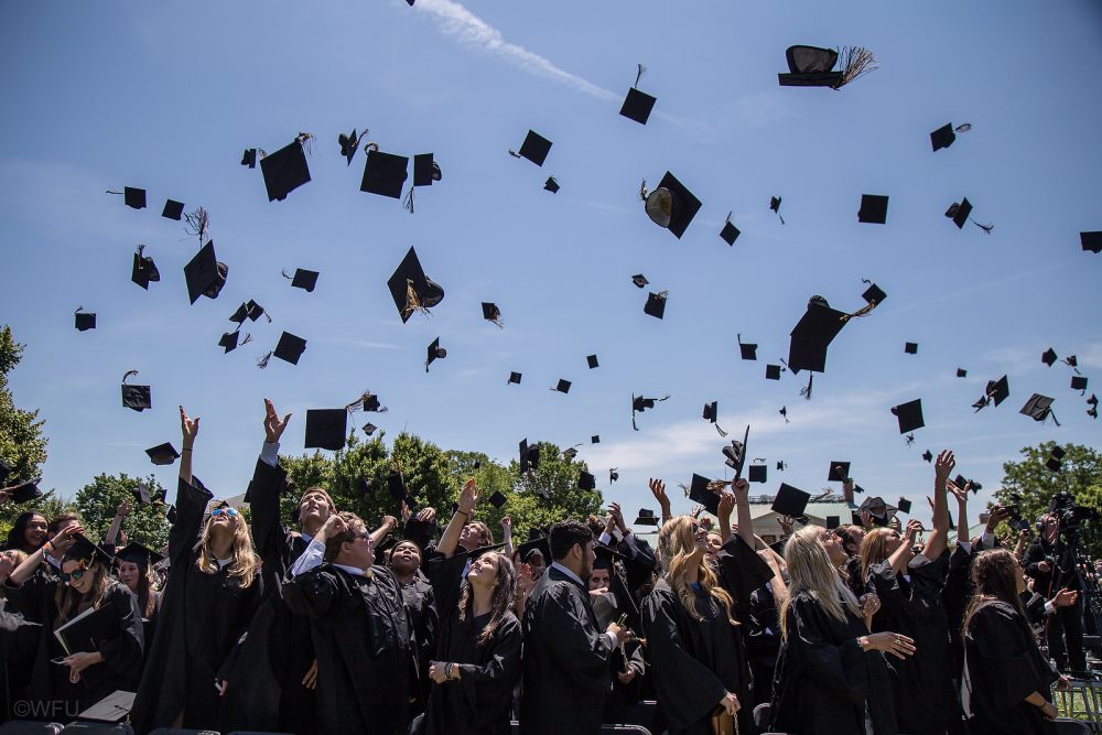 Wake Forest University holds its 2016 Commencement Ceremony on Hearn Plaza on Monday, May 16, 2016.