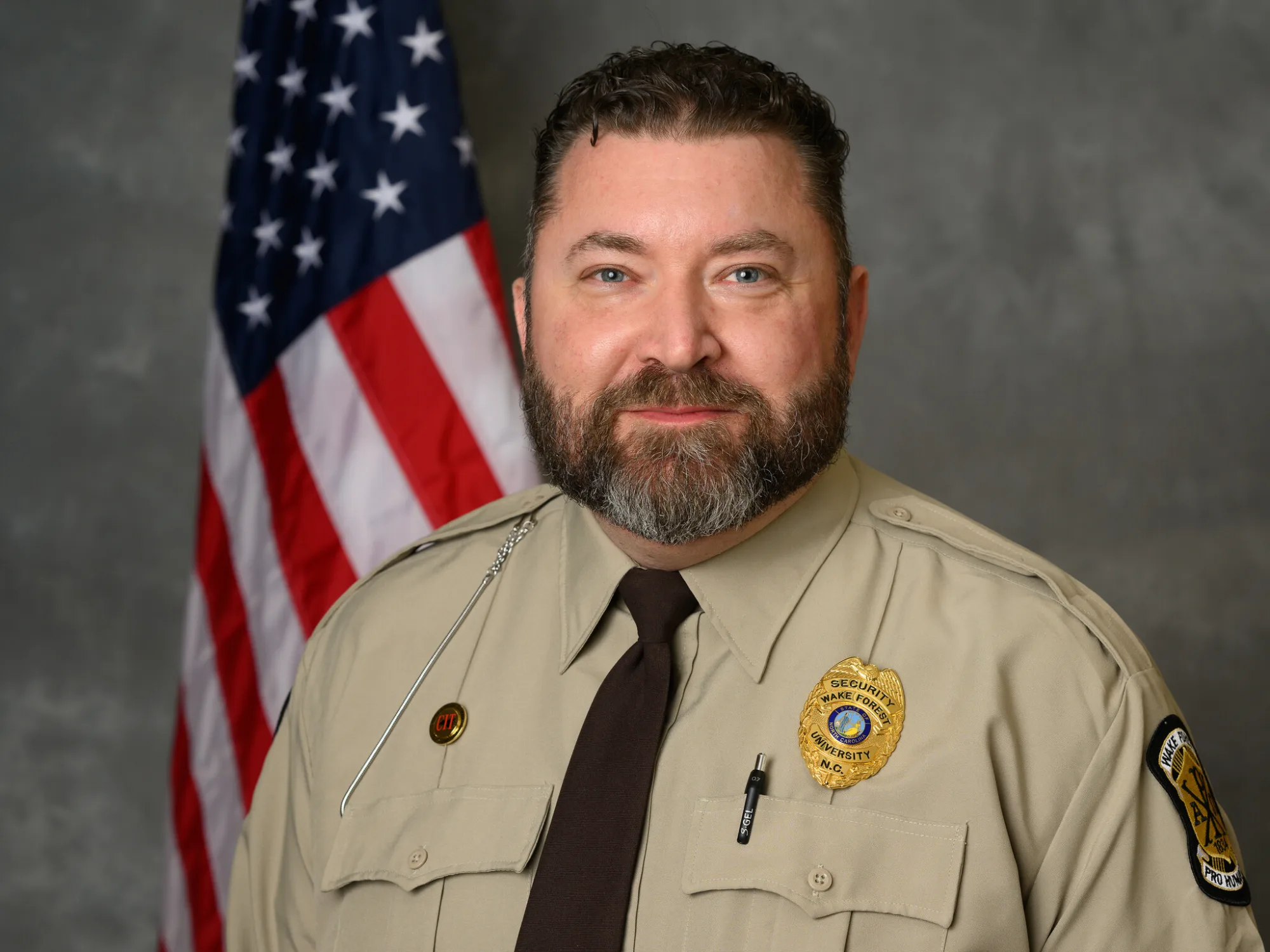 Christopher Smith, University Police has his headshot taken at Alumni Hall on Thursday, May 29, 2025.
