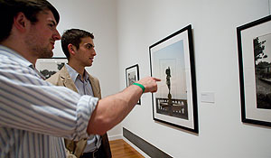 Students examine art at the Reynolda House Museum of American Art