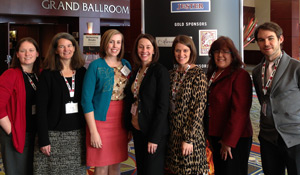 Wake Forest staff members at CASE: (left to right) Elaine Tooley, Cheryl Walker, Gretchen Edwards, Molly Griffith, Katie Neal, Lisa Snedeker and Patrick Beeson