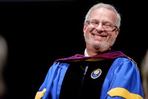 Wake Forest University holds its annual Founders' Day Convocation in Wait Chapel on Thursday, February 18, 2016. Professor of Music and Associate Dean for Faculty Governance David Levy receives the Donald O. Schoonmaker Faculty Award for Community Service.