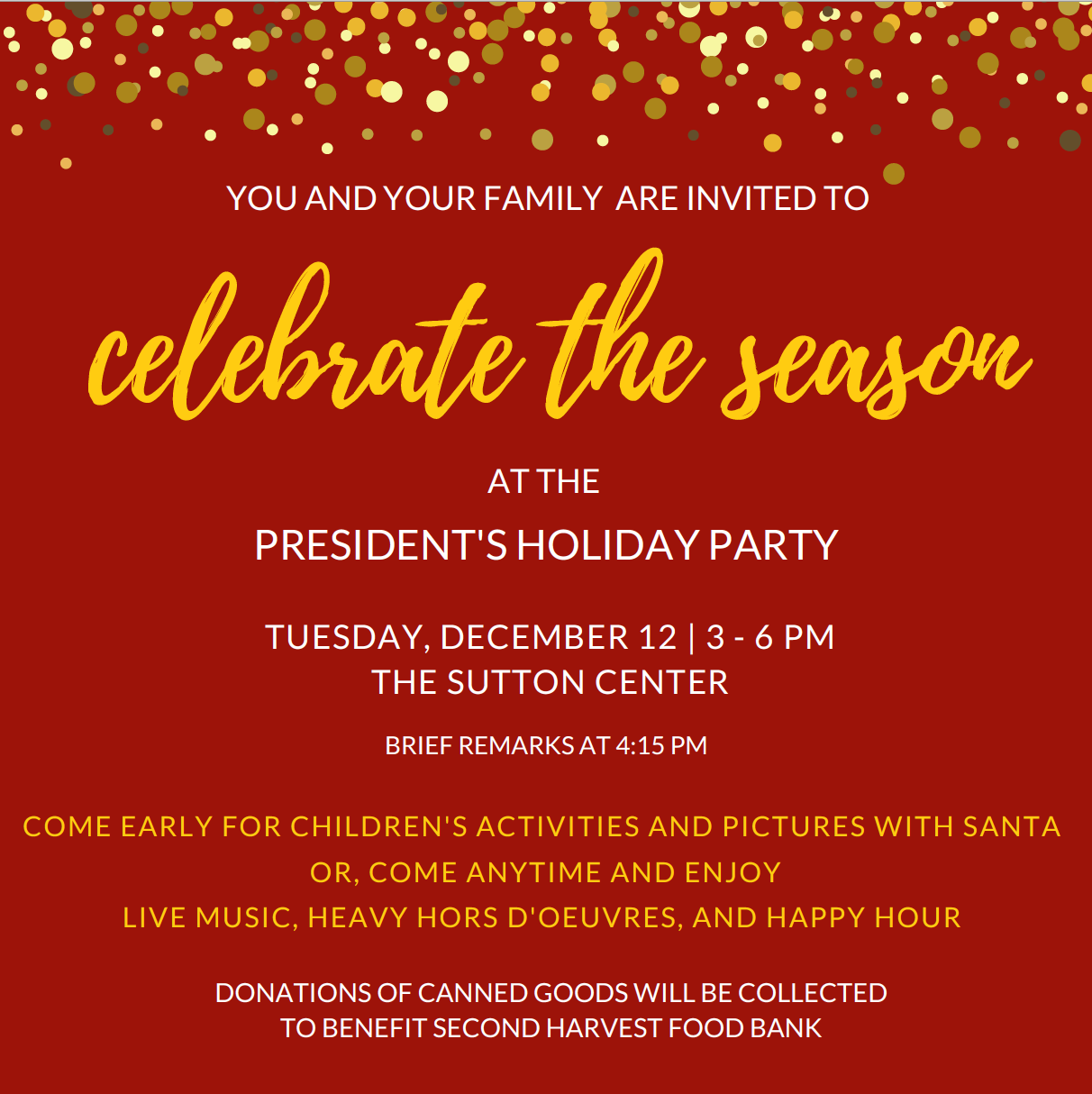 President's Holiday Party on Dec. 12 | Inside WFU - news for faculty ...