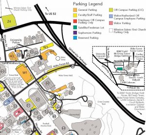 parking nov lot map closed wfu inside tuesday monday