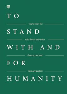 Cover of essay collection titled "To Stand With And For Humanity"