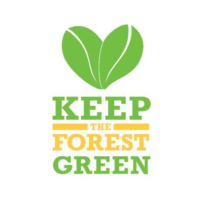 WFU Office of Sustainability logo: two green leaves with green and yellow text that says "Keep the Forest Green"