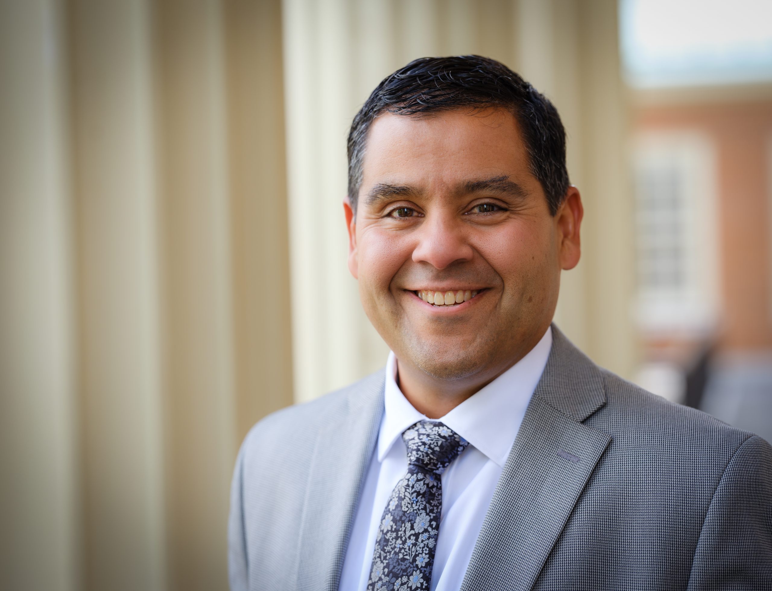 Jose Villalba in front of Wait Chapel