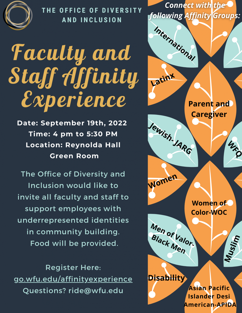 Fall 2022 Affinity Experience to be held September 19 Inside WFU