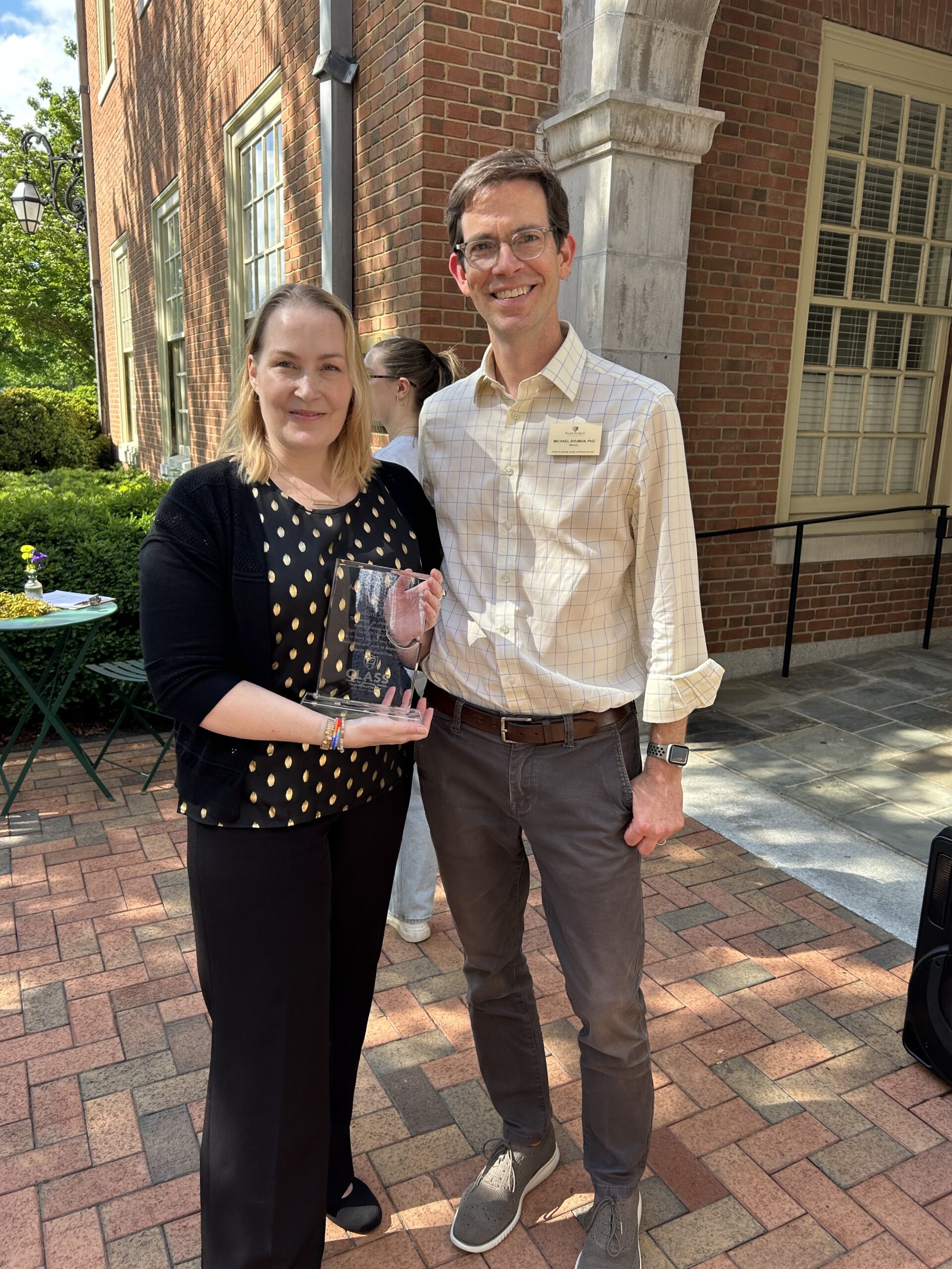 Portrait of Accessibility Champion Eudora Struble and Michael Shuman, director of CLASS.