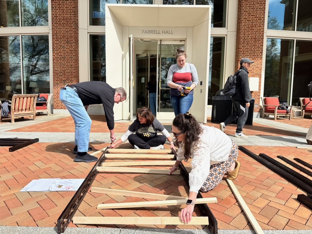 students building beds