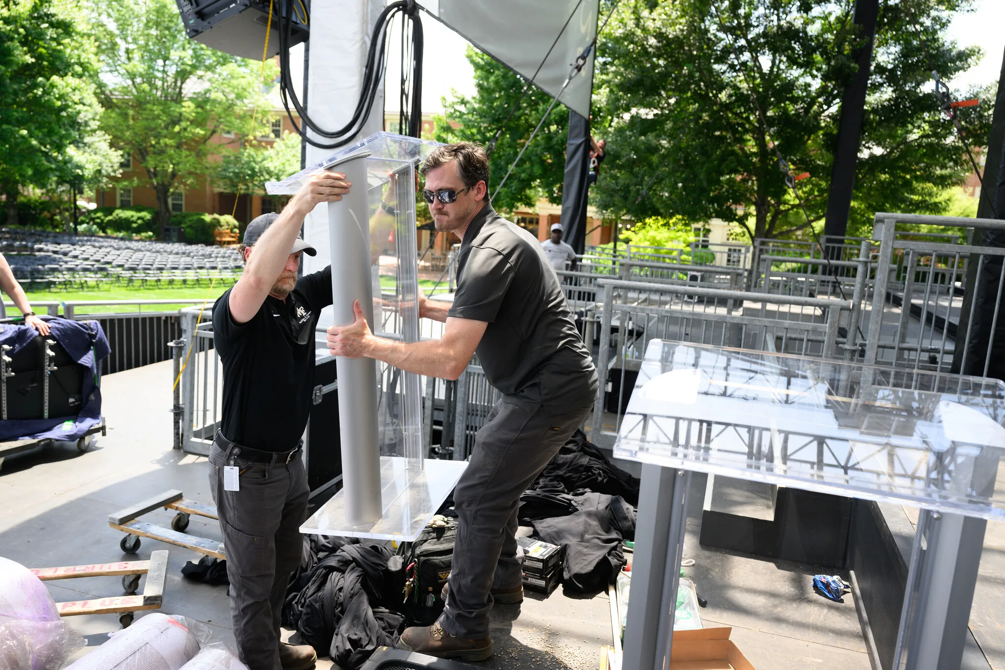 Behind the scenes of Commencement with Facilities